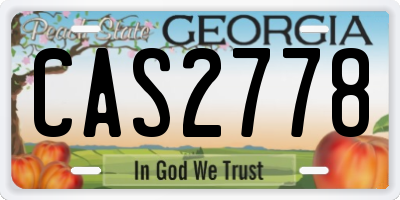 GA license plate CAS2778