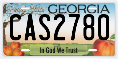 GA license plate CAS2780