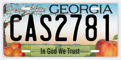 GA license plate CAS2781