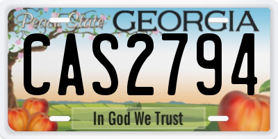 GA license plate CAS2794