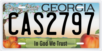 GA license plate CAS2797