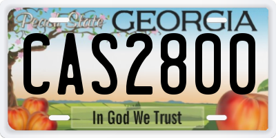 GA license plate CAS2800