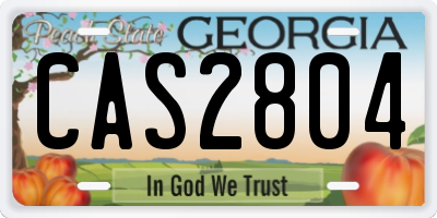GA license plate CAS2804
