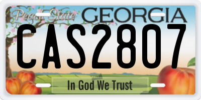 GA license plate CAS2807