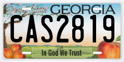 GA license plate CAS2819