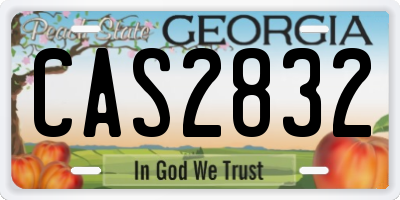 GA license plate CAS2832