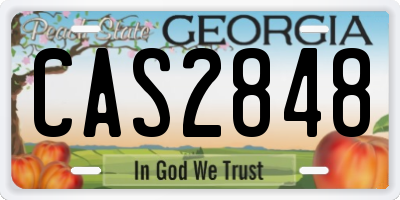 GA license plate CAS2848