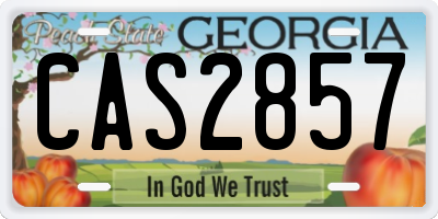 GA license plate CAS2857