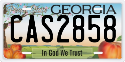 GA license plate CAS2858