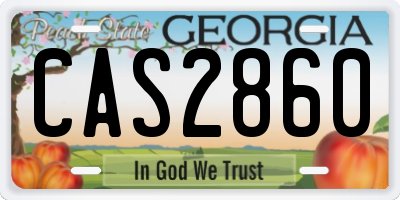 GA license plate CAS2860