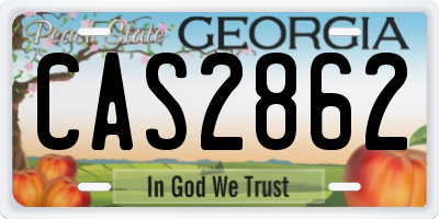 GA license plate CAS2862