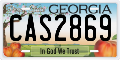 GA license plate CAS2869