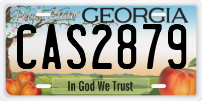 GA license plate CAS2879