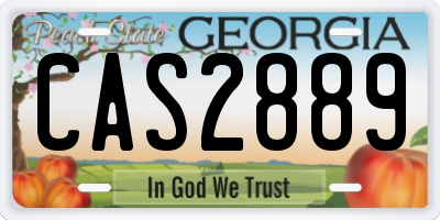 GA license plate CAS2889