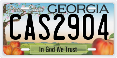 GA license plate CAS2904