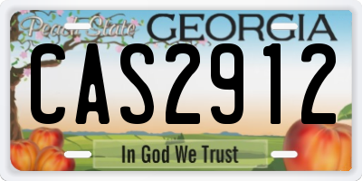 GA license plate CAS2912