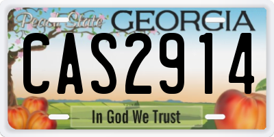 GA license plate CAS2914
