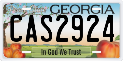 GA license plate CAS2924