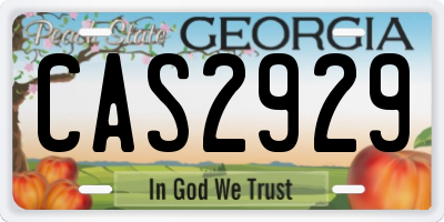 GA license plate CAS2929