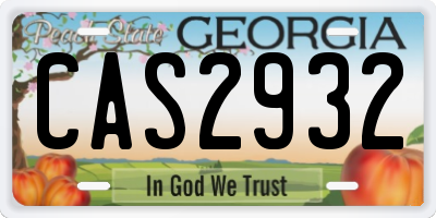 GA license plate CAS2932