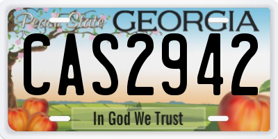 GA license plate CAS2942