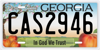 GA license plate CAS2946