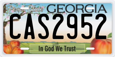 GA license plate CAS2952