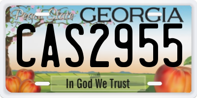 GA license plate CAS2955