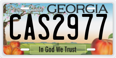 GA license plate CAS2977