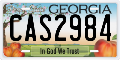 GA license plate CAS2984