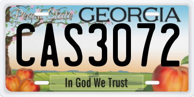 GA license plate CAS3072