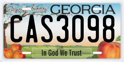 GA license plate CAS3098