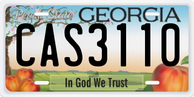 GA license plate CAS3110