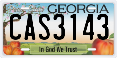 GA license plate CAS3143
