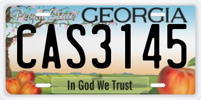 GA license plate CAS3145