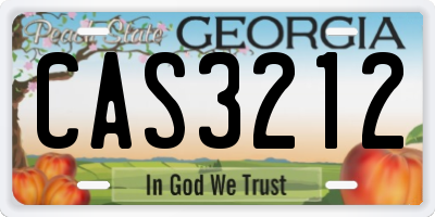 GA license plate CAS3212