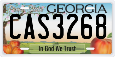GA license plate CAS3268
