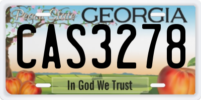 GA license plate CAS3278