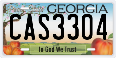 GA license plate CAS3304
