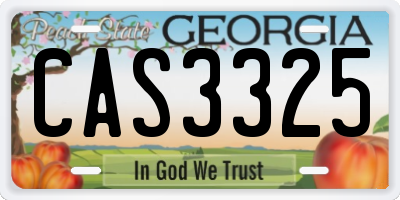 GA license plate CAS3325