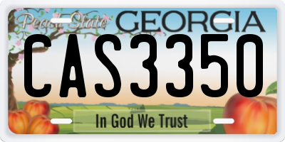GA license plate CAS3350