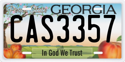 GA license plate CAS3357