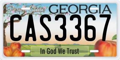 GA license plate CAS3367