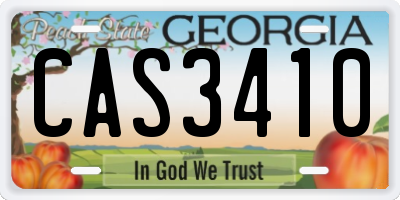 GA license plate CAS3410