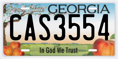 GA license plate CAS3554