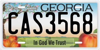 GA license plate CAS3568