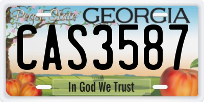 GA license plate CAS3587