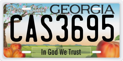GA license plate CAS3695