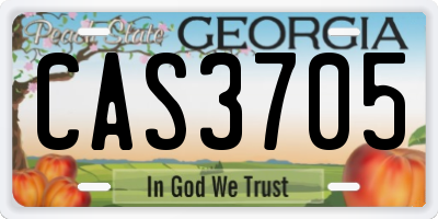 GA license plate CAS3705