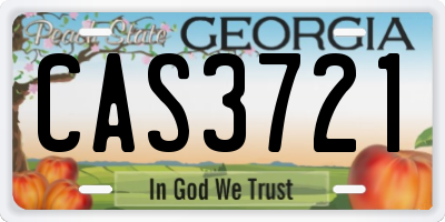 GA license plate CAS3721